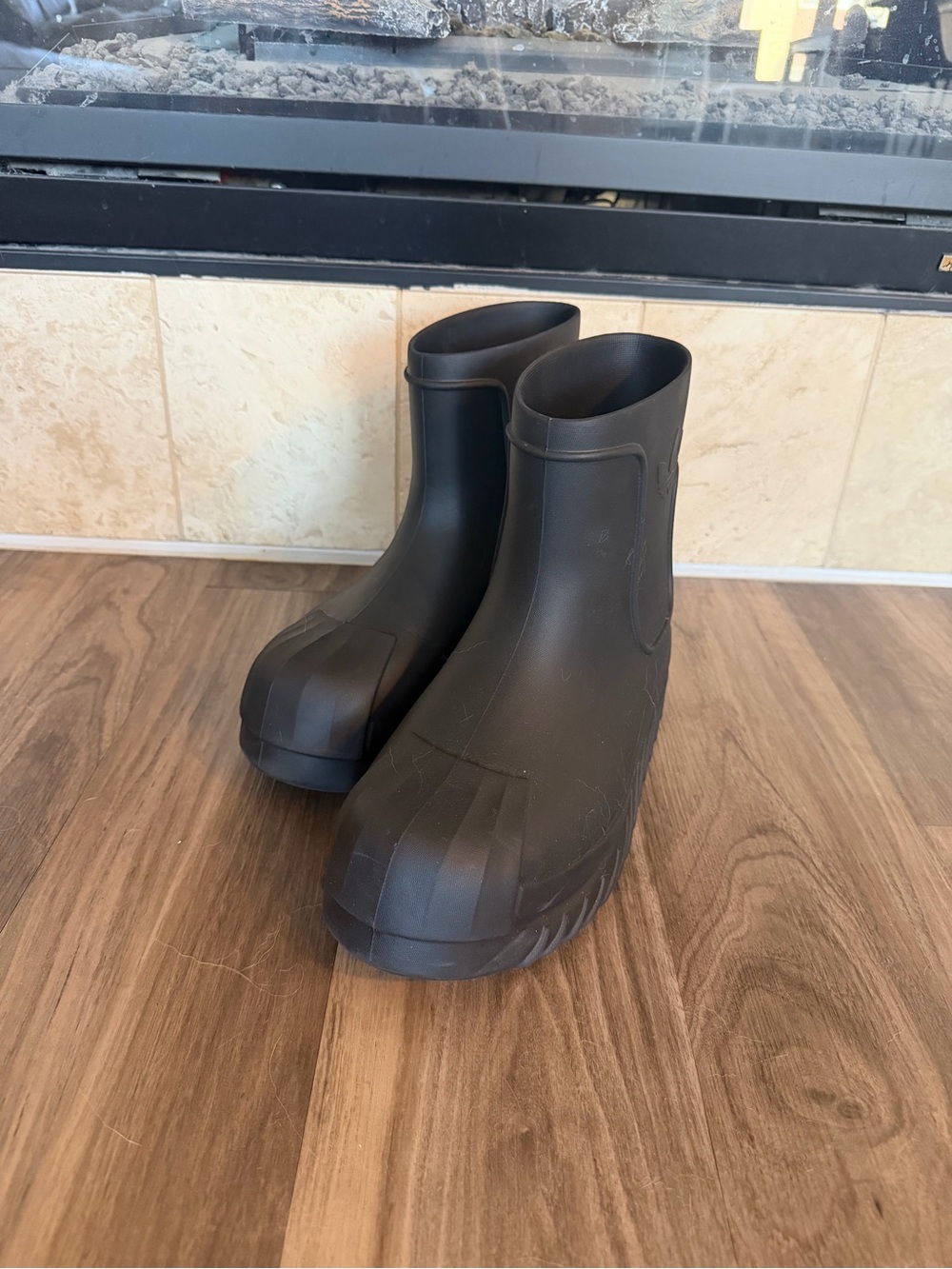 adidas Black Winter Rain Boots - Short Rubber Chelsea Style